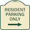 Signmission Reserved Parking Resident Parking W/ Right Arrow Heavy-Gauge Aluminum Sign, 18" x 18", TG-1818-23037 A-DES-TG-1818-23037 - alternate 1